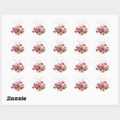 Waterverf Rose Bouquet Wedding Ronde Sticker (Vel)