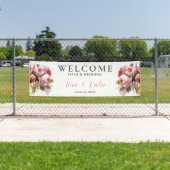 Waterverf Rose Bouquet Wedding Spandoek (Insitu)