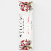 Waterverf Rose Bouquet Wedding Spandoek (Verticaal)