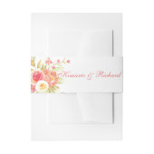 Waterverf Rose Bouquet Wedding Uitnodigingen Wikkel (Voorkant Voorbeeld)