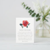 WATERVERF ROSE FLORA BOOK VERZOEK BABY SHOWER INFORMATIEKAARTJE (Staand voorkant)