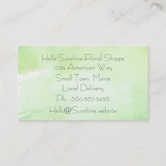 Waterverf Rosebud-Visitekaartje Visitekaartje (Achterkant)