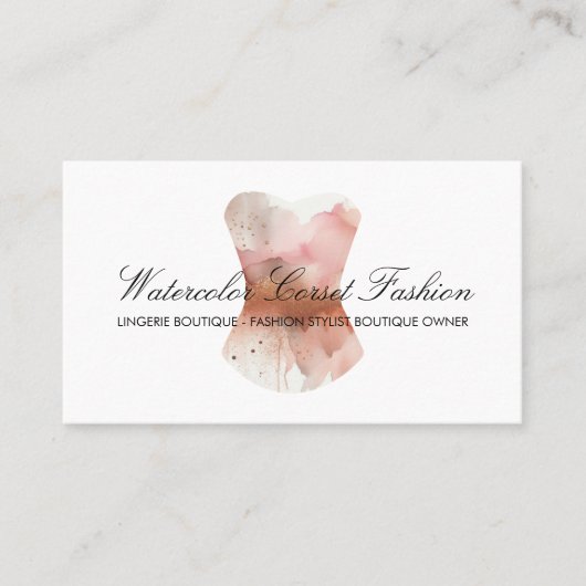 Waterverf Rosegold Glitz Corset Mode Stijl Visitekaartje (Voorkant)