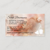 Waterverf Rosegold Schoonmaak Maid Janitorial Visitekaartje (Achterkant)