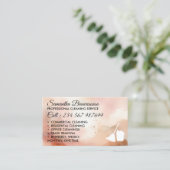 Waterverf Rosegold Schoonmaak Maid Janitorial Visitekaartje (Staand voorkant)