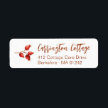 Waterverf Rosehips Kerstmis. Retouradres Etiket<br><div class="desc">Elegant het etiket van het de terugkeeradres van de Kerstmis met waterverf rosehips en moderne de bedrijfsnaam van de manuscriptdoopvont. Verdere geschikte bedrijfsproducten en aangepaste cadeauideeën zijn te vinden in het bijbehorende collectie. Veel plezier © y.BEE PAPERIE</div>