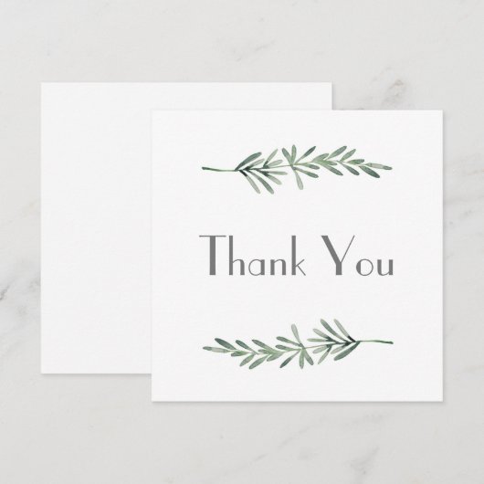Waterverf Rosemary Bedankkaart (Voorkant / Achterkant)