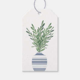 Waterverf Rosemary & Blue Striped Vase Cadeaulabel