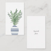 Waterverf Rosemary & Blue Striped Vase Notitiekaartje (Voorkant / Achterkant)