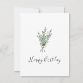 Waterverf Rosemary Bouquet met Jute Bow Kaart