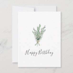 Waterverf Rosemary Bouquet met Jute Bow Kaart