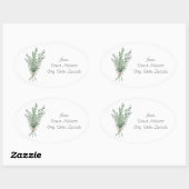 Waterverf Rosemary Bouquet met Jute Bow Labels (Vel)