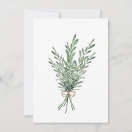 Waterverf Rosemary Bouquet met Jute Bow Notitiekaartje