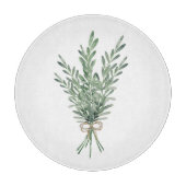 Waterverf Rosemary Bouquet met Jute Bow Snijplank (Voorkant)