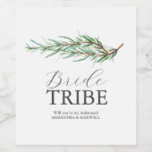 Waterverf Rosemary bruidsmeisje voorstel label Wijn Etiket (Enkel label)