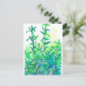 Waterverf Rosemary Herb Blue Briefkaart (Staand voorkant)