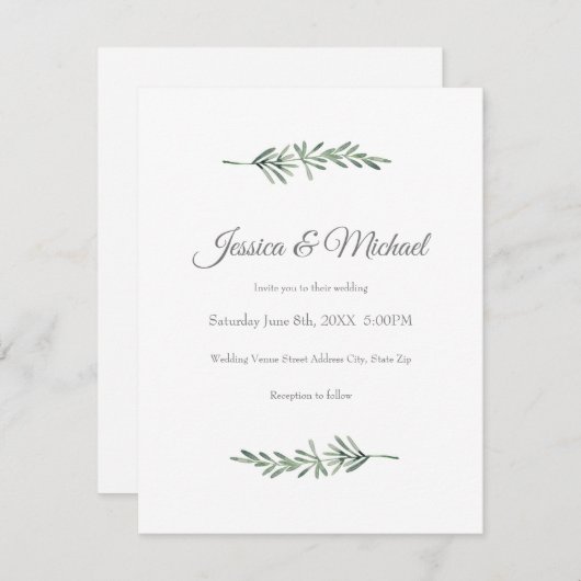 Waterverf Rosemary Kaart (Voorkant / Achterkant)