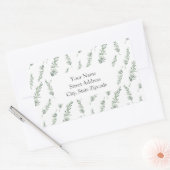 Waterverf Rosemary Leaves Patroonlabels Rechthoekige Sticker (Envelop)