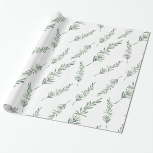 Waterverf Rosemary Pattern Wrapping Paper Cadeaupapier
