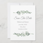 Waterverf Rosemary slaat de datum op Save The Date (Voorkant)