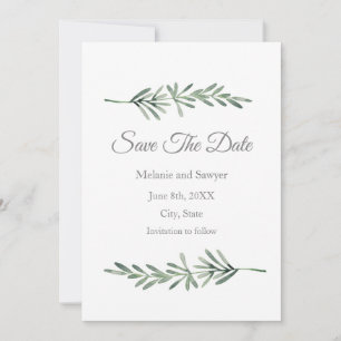 Waterverf Rosemary slaat de datum op Save The Date