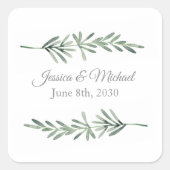 Waterverf Rosemary Square Sticker (Voorkant)