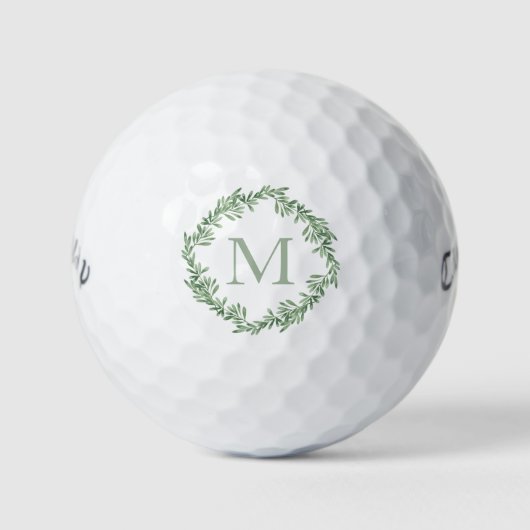 Waterverf Rosemary Wreath Golf Balls Golfballen (Voorkant)