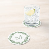 Waterverf Rosemary Wreath Ronde Kartonnen Onderzetter (Insitu)