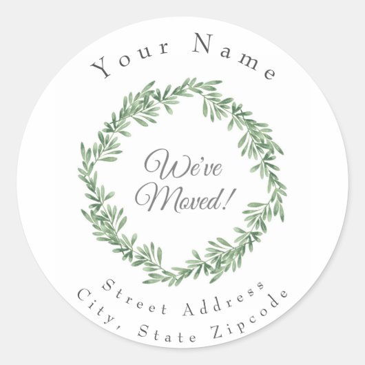Waterverf Rosemary Wreath Ronde Sticker (Voorkant)