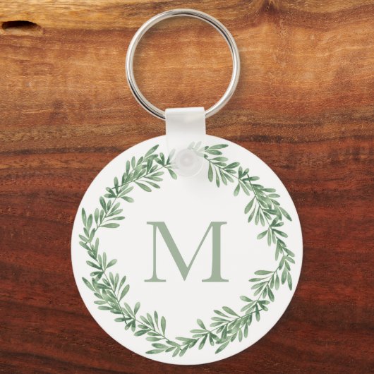 Waterverf Rosemary Wreath Sleutelhanger (Achterkant)