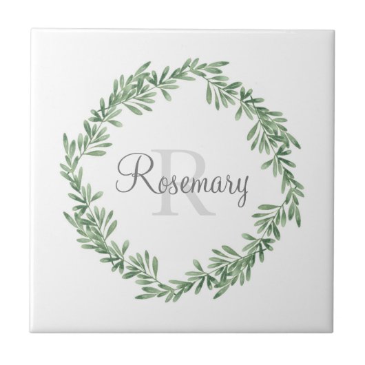 Waterverf Rosemary Wreath Tegeltje (Voorkant)