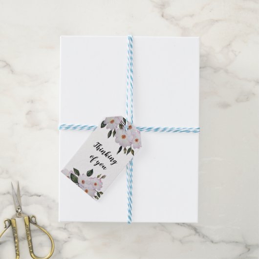 Waterverf Roses Ballerina Floral Art Cadeaulabel (Met Touw)