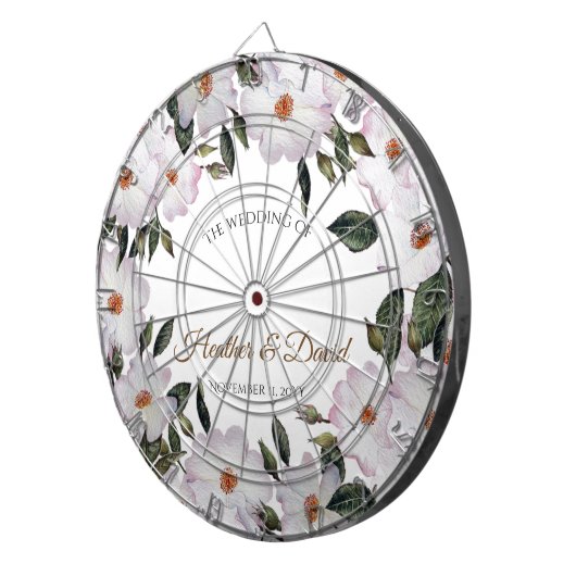 Waterverf Roses Ballerina Floral Art Dartbord (Voorkant Rechts)