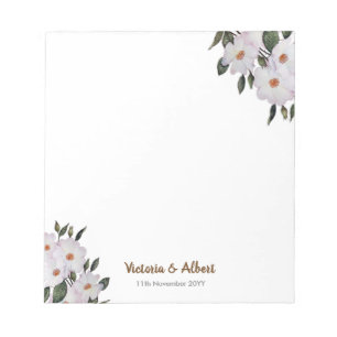 Waterverf Roses Ballerina Floral Art Wedding Notitieblok