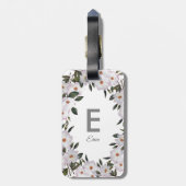 Waterverf Roses Ballerina Floral Monogram Bagagelabel (Achterkant verticaal)