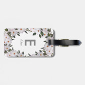 Waterverf Roses Ballerina Floral Monogram Bagagelabel (Achterkant horizontaal)