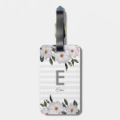 Waterverf Roses Ballerina Floral Monogram Bagagelabel (Achterkant verticaal)