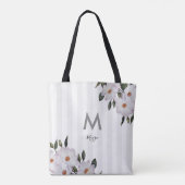 Waterverf Roses Ballerina Floral Monogram Tote Bag (Achterkant)