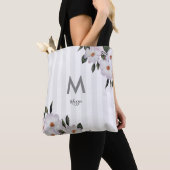 Waterverf Roses Ballerina Floral Monogram Tote Bag (Dichtbij)