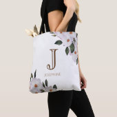 Waterverf Roses Ballerina Floral Monogram Tote Bag (Dichtbij)