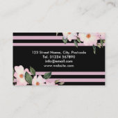 Waterverf Roses Ballerina Floral Stripes Visitekaartje (Achterkant)