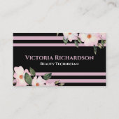 Waterverf Roses Ballerina Floral Stripes Visitekaartje (Voorkant)