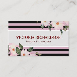 Waterverf Roses Ballerina Floral Stripes Visitekaartje
