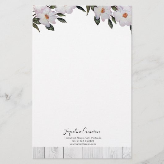 Waterverf Roses Ballerina Illustratie Briefpapier (Voorkant)