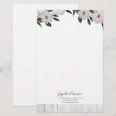 Waterverf Roses Ballerina Illustratie Briefpapier (Voorkant / Achterkant)