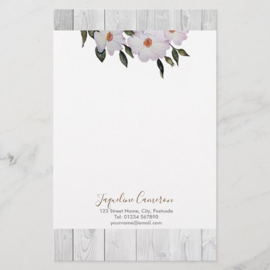 Waterverf Roses Ballerina Illustratie Briefpapier (Voorkant)