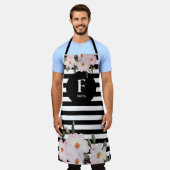 Waterverf Roses Ballerina Monogram Stripes Schort (Gedragen)