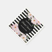 Waterverf Roses Ballerina Stripes Monogram Servet (Hoek)