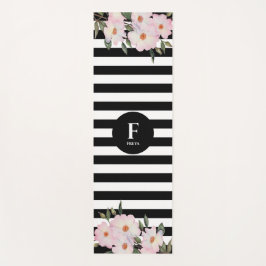 Waterverf Roses Ballerina Stripes Monogram Yogamat