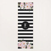 Waterverf Roses Ballerina Stripes Monogram Yogamat (Achterkant)